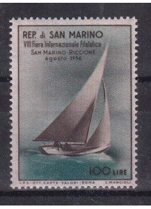 1956 8° Giornata Filatelica San Marino Riccione 1 valore Sassone 449